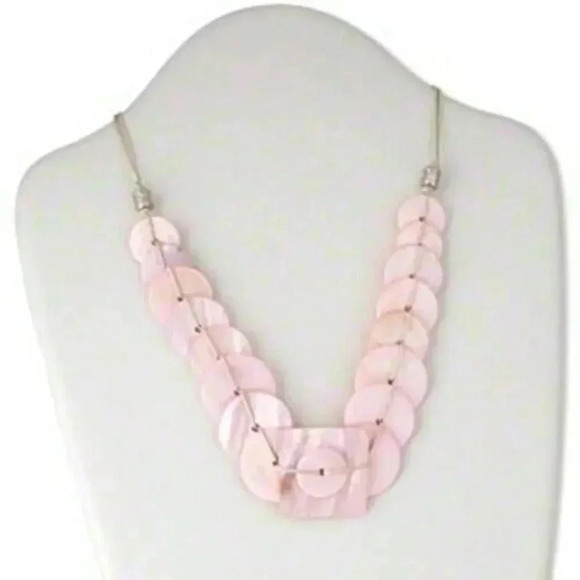Hand Crafted Avant Garde Pink Freshwater Pearl Shell Statement Necklace - Picture 1 of 1
